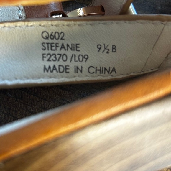 Coach Stefanie Vacchetta Camel Leather High Heeled‎ Strappy Sandal Shoes Sz 9.5B - Picture 9 of 10